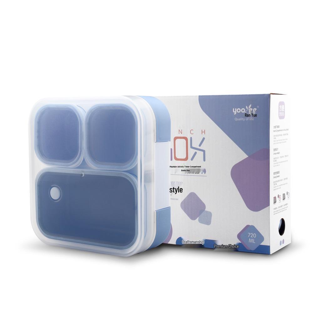 

Japanese Style Plastic Airtight Multi-Compartment Microwavable Bento Lunch Box with Lid 17x15.7x6.2cm