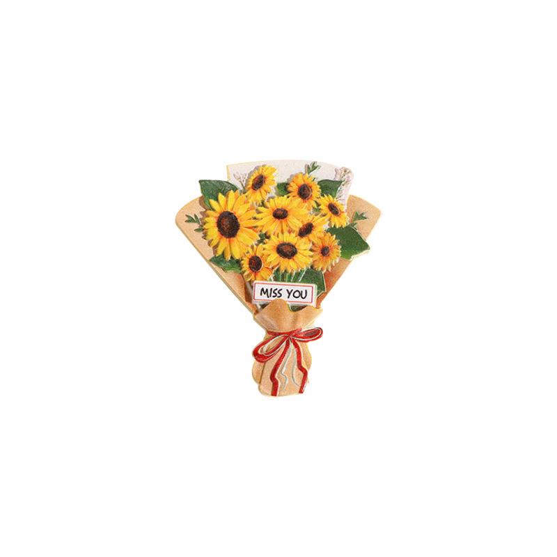Creative 3D Bouquet Resin Fridge Magnet - Cartoon Ferrite Christmas Decoration