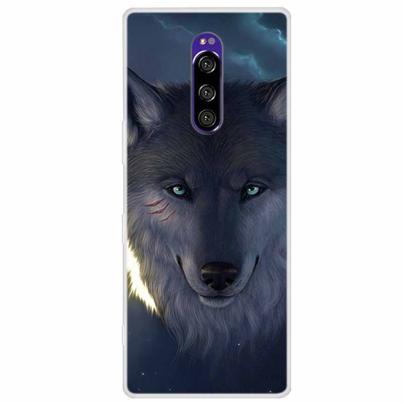 For Sony Xperia 1 Case Luxury Animals Transparent Cover for Sony Xperia1 XZ4 SO-03L SOV40 J8110 J9150 J8170 Phone Shells Covers