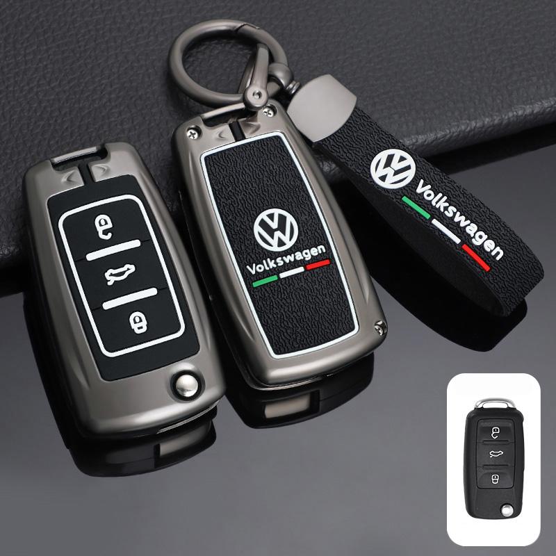 For VOLKSWAGEN VW Zinc Alloy Silica gel Car Key Case Cover For Volkswagen VW Polo Golf Passat Tiguan Beetle Caddy T5 Up Eos Keyc