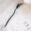 Chinese Punk Ruby Pendant Sword Hairpin Fashion Simple Modern Headdress Back Of The Head Pan Hair Ornament Fashion Retro New