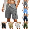 Herrtryck Bomull Linne Casual Shorts Herr Mode Badshorts