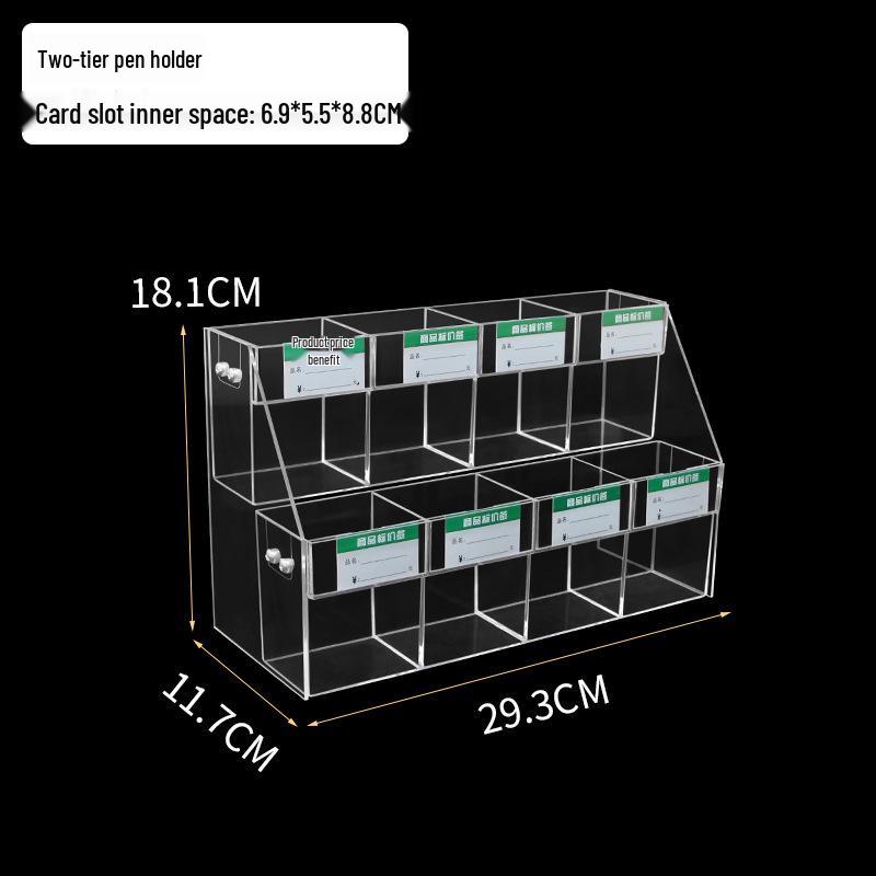 Acrylic Price Tag Display & Pen Holder Stand for Stationery Stores