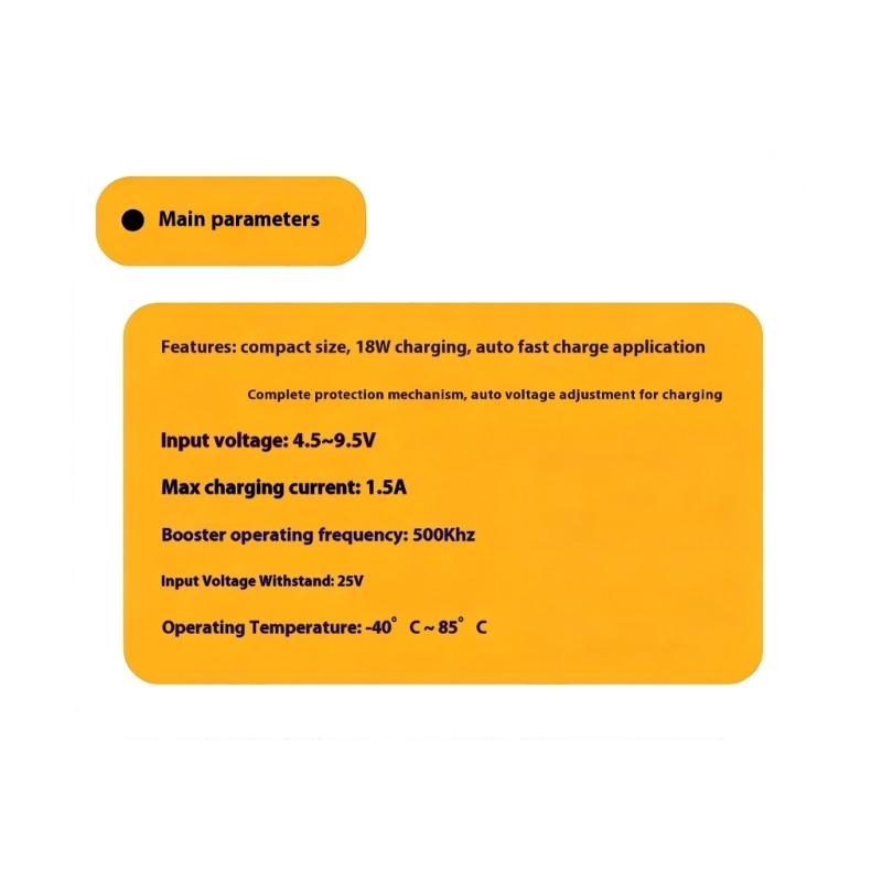 4.5V-9.5V Input Voltages 3.7V LiBattery Chargers Boost Converters Module With Highly temperature Stability for Power Tool