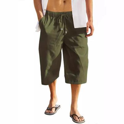 European and American Men's Cotton-Linen Multi-Pocket Beach Shorts (2024 Edition)