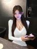 260g Cotton Modal Korean V-neck Tie-up Slimming Versatile Top