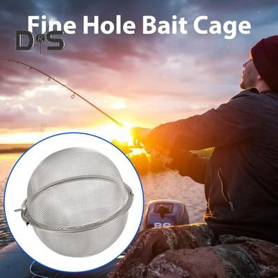 Angelköderkäfig aus Edelstahl, tragbar, feinmaschig, fester Köderballhalter, Karpfenangelzubehör, Geschenk für Angler