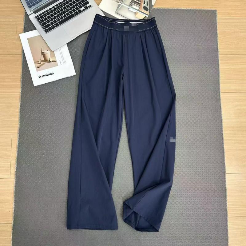 Alo Style High Waist Wide Leg Yoga Pants Womens Casual Straight Reflective Print Elastic Woven Trousers