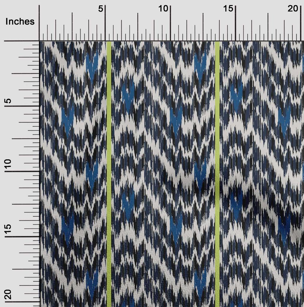 oneOone Cotton Flex Fabric Stripe & Chevron Ikat Fabric Prints By Yard 40 Inch