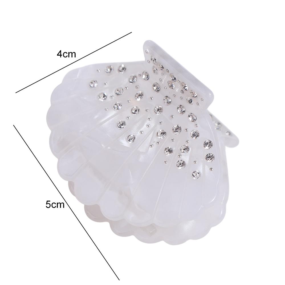 Strass Muschel Krabbe Clip Acryl Muschelform Krallenclip Süße Muschel Haarspange Dame