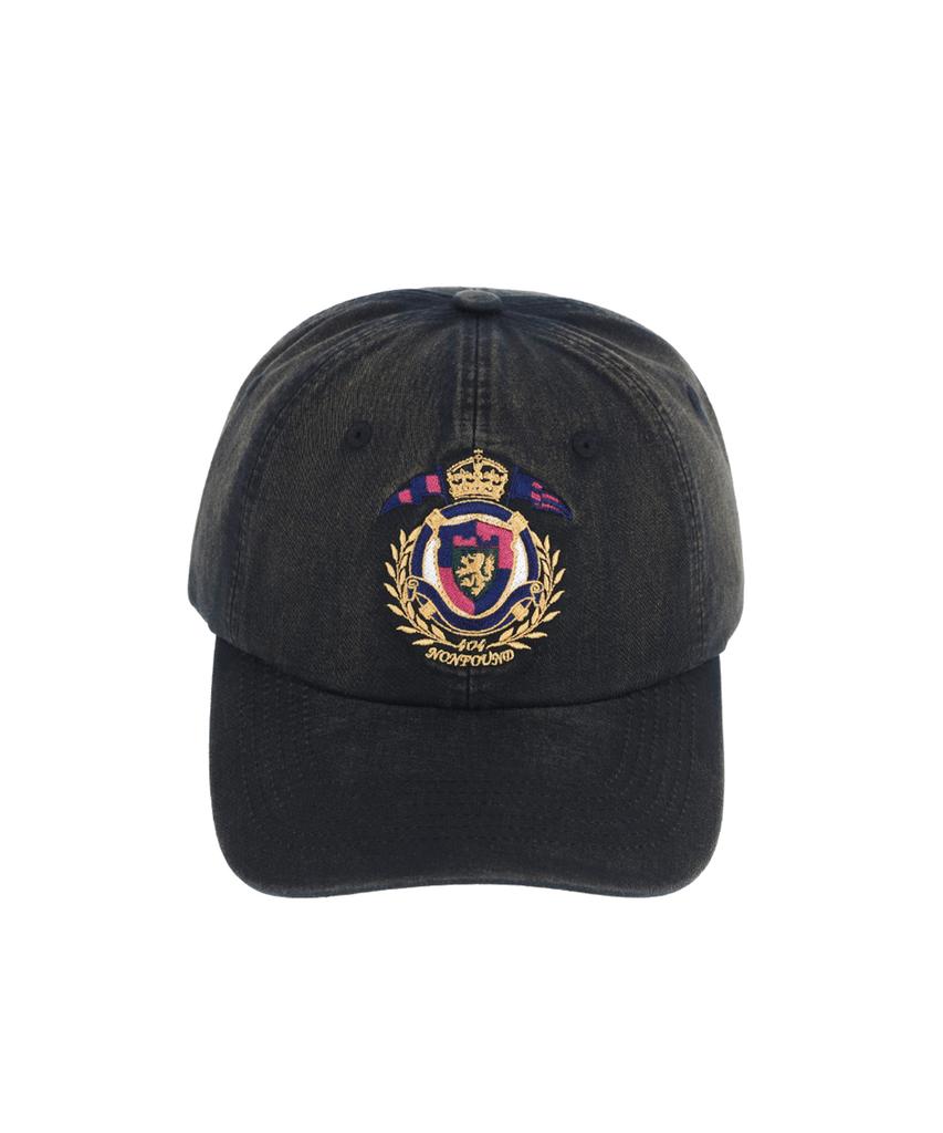 Nonpaundeu Washed Crest Ball Cap [Washed Black]