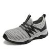 Men Work  Boots Non-Slip Puncture Kevlar Bottom Fashion  Shoes Waterproof Steel Toe Boots 7773 Black/Grey Size 39-46