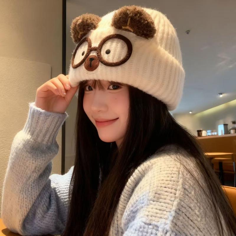 Adorable Cat Ear Knit Hat For Women Autumn Winter Themed Ear-Warming Knit Beanie Warm Winter Hat