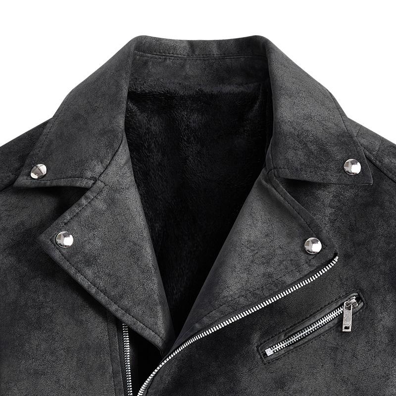 Popular high-end retro men's leather jacket shopping travel matte leather tie-dye trendy leather jacket men