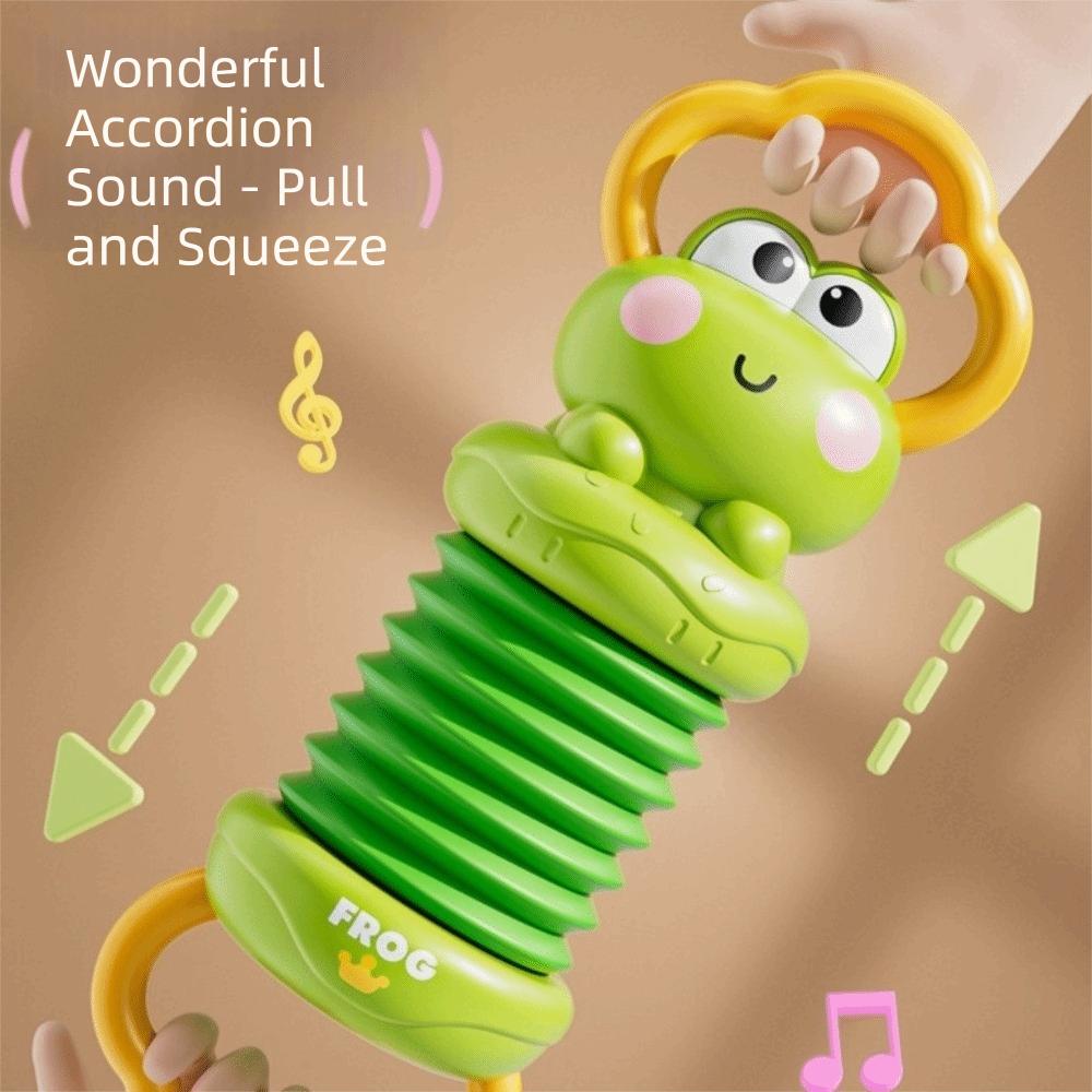 Cartoon Frog Musical Instrument Toy Handheld Early Educational Toy Accordion Toy  Early Education