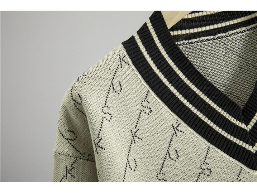 Women's Autumn/Winter Striped Knit Sweater & Wide-Leg Pants Set - Little Fragrance Style Casual Sportswear