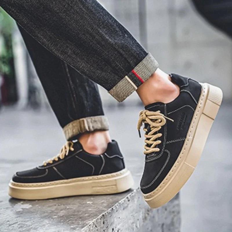 Board Shoes for Men Fashion Men Casual Shoes  Comfortable Male Flats Breathable Men's Thick-soled Shoes Zapatillas De Hombre