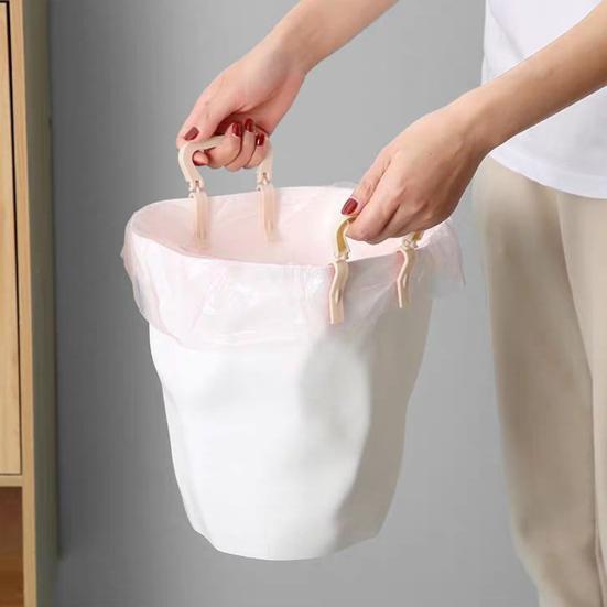 2PCS Garbage Bag Clamp, Durable Plastic Non-Slip Trash Bag Clips, Fastener Adjustable Fit with Handle Clip for Home Use