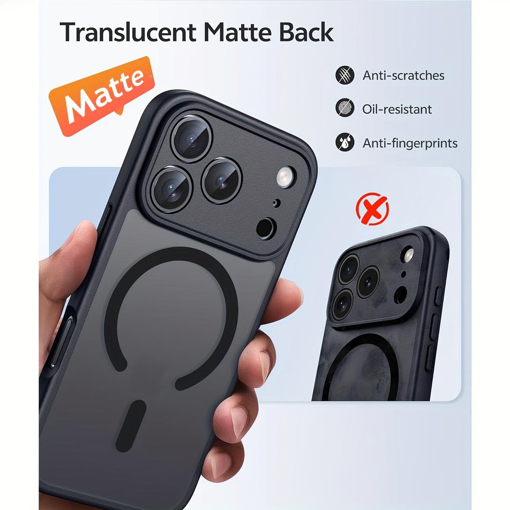 Magnetic Matte Translucent Case For iPhone 17 Air 16 16e 15 14 Plus 13 12 11 Pro Max Phone Magsafe Wireless Charger Hard Cover