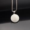 Retro Men's Pendant Trendy Men Domineering Steel Pendant Round Golden Buddha Head Pendant