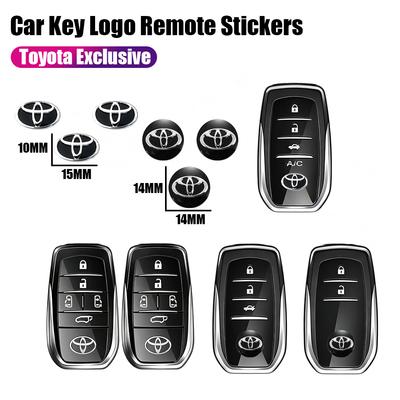 5/10Pcs Car Remote Key Stickers Badge Emblem Car Accessories 14/15MM For Toyota Hilux Corolla RAV4 Camry Highlander Yaris Cross QV7 Lbkr9