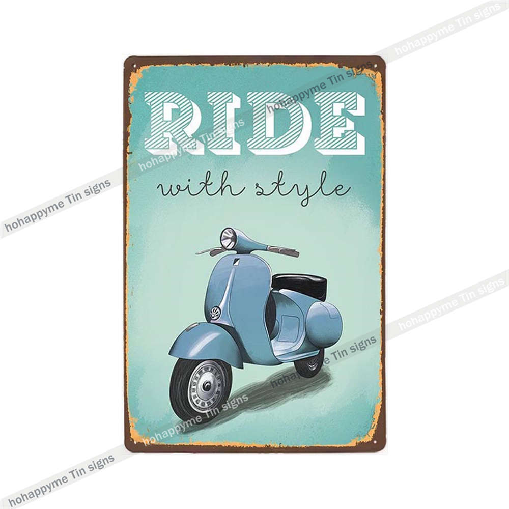 Lambretta Motor Vintage Metal Sign Plaque Decoration Motorcycle Garage Bar Wall Art Poster Plate Home Decor 20x30cm