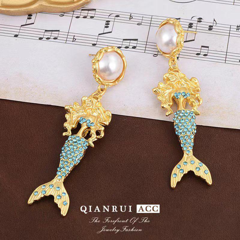 

Винтажные серьги-пусеты из серебра 925 пробы с розовой инкрустацией - Французский роскошный модный дизайн.