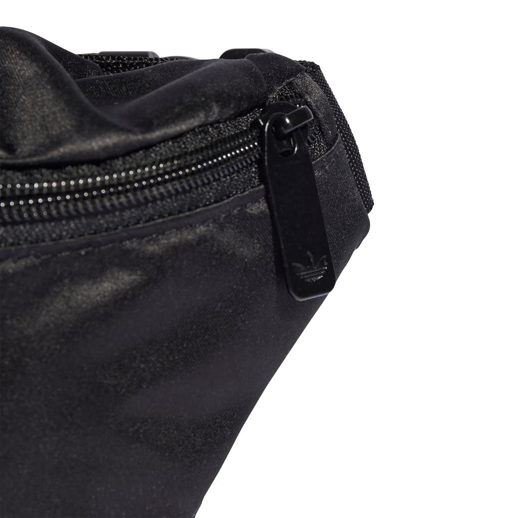 New Adidas Originals Recycled Material Satin Panel Crossbody One Shoulder Fanny Pack Regular Women's Black II3405