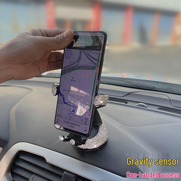 Gyémántberakásos univerzális autós szellőzőrácsos telefontartó tapadókoronggal