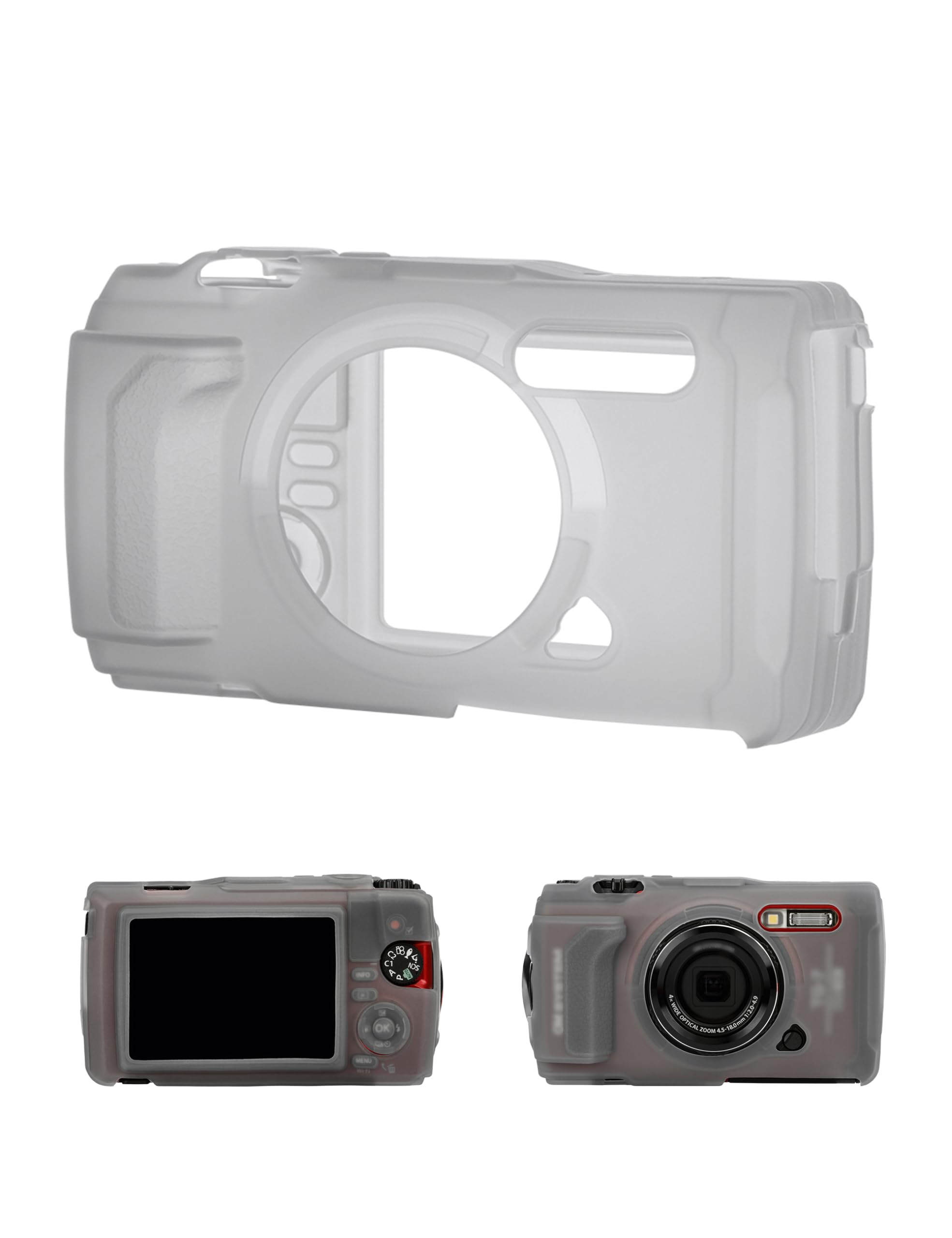 

JJC Silicone Jacket Compatible with Olympus Tough TG-7 Compatible with CSCH-128 Impact Resistance Durability Improved Grip Power