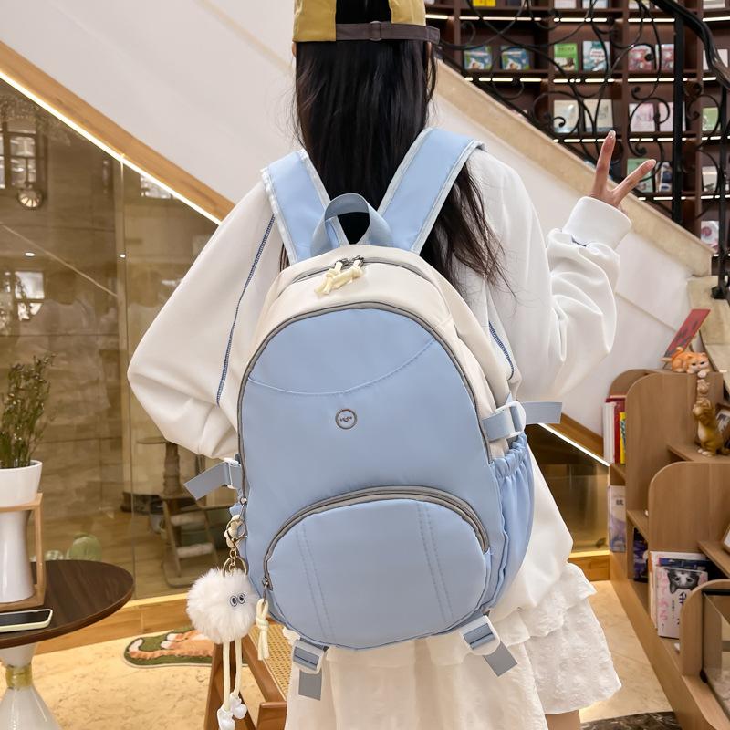 Schoolbag1011 New Simple and Fashionable Versatile Schoolbag Large Capacity Junior High School Students College Students Lightweight Travel Backpack