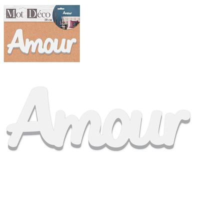 [R2266] - 3D Deko-Holzwort 'Love' weiß - 30x13. 5x1. 5 cm