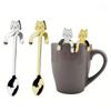 2pcs/set Stainless Steel Cute Cat Spoons Coffee Tea Ice Cream Teaspoons Spoon Dessert Snack Scoops Home Kitchen Accessories