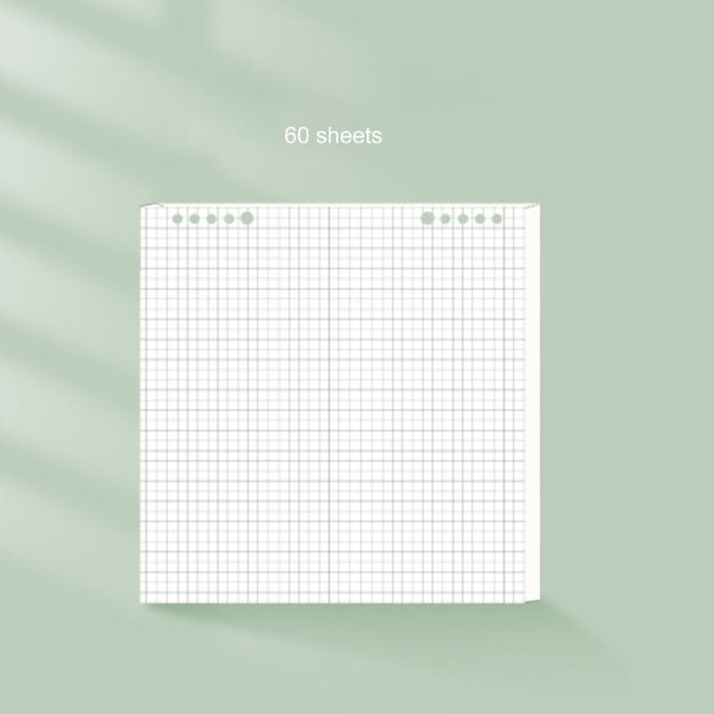 Binder Notebook Refillable 10 Hole Pre-Punched Binder Journal Notebook 120 Pages Gridded for Noting Planning Journaling