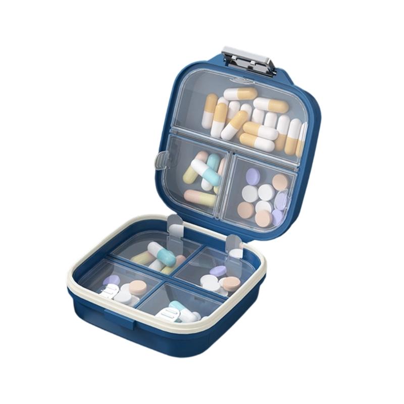 Portable Pills Organizers Double Layer 7 Compartments for Travel Medication Management Durable Plastic Materials Moisture Resistant small