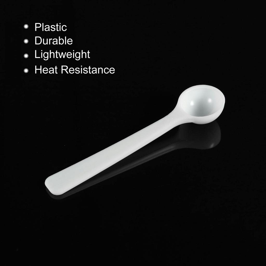 Uxcell Micro Spoons, 1g Measuring Scoops, Plastic, Round Bottom Mini Spoons, Flat Bottom Mini Spoons, Home Kitchen Powder Measuring, Baking, 15pcs