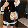 New Mini Niche Bucket Portable Women's Bag Printed Shoulder Three-dimensional Retro Style Versatile Bag