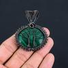 Double Tree Of Life Malachite Gemstone Copper Wire Wrap Beauteous Handmade Jewelry Pendant For Her