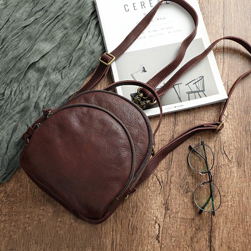 

Johnature ручной работы винтажный рюкзак из натуральной кожи женский рюкзак для отдыха мягкая яловая кожа однотонная дорожная сумка кофейный