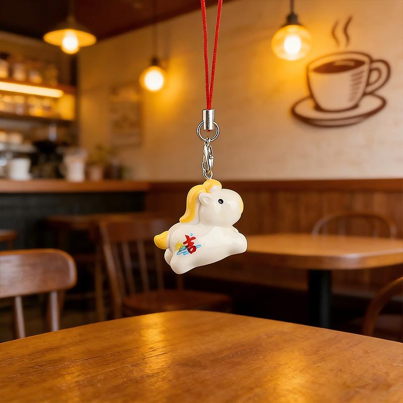 

Cartoon Year Of The Horse Keychain Mascot Pony Phone Hanging Pendant For Backpack Ornament Year Blessing Gift
