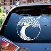 Tree of Life Circle Zen Yoga Meditation Sticker Decal Vinyl - White 5 Inches - No Background Die Cut for Car Boat Laptop Cup Phone