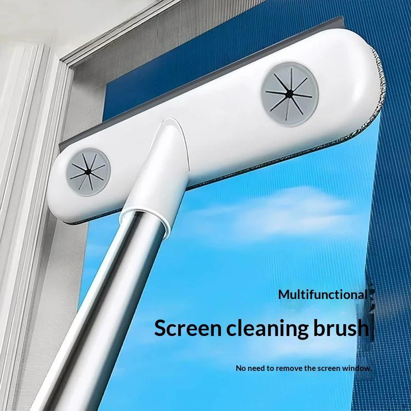 Magic Window Cleaning Brush Pet Hair Removal Tool Retractable Double Rod Scraper for Bathroom Glass Car Window Household Use