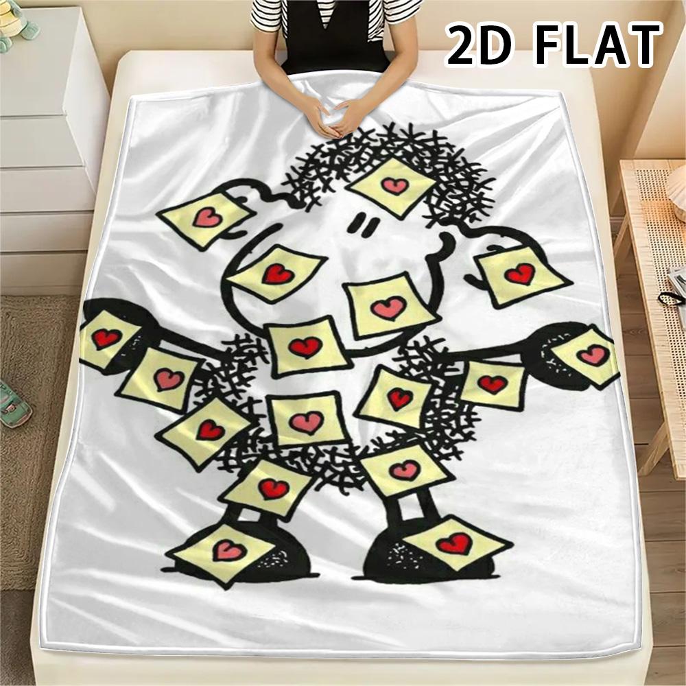 1Pc Sheepworld Print Flannel Blanket, High Quality Comfortable for All Seasons, Home Decor, Warmth and Comfort, Perfect for Christmas Gifts