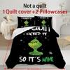 Duvet Cover Printed With Christmas Decoration Super Soft Brushed Microfiber Double Bed Comfortable Set With Zipper Closure And 2 Pillowcases