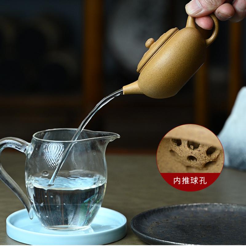 111ml High-end Yixing Purple Clay Teapots Handmade Diamond Flower Pot Raw Ore Golden Section Mud Kettle Chinese Zisha Tea Set