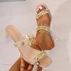 Fashion Colorful Crystal Sandals Women Clear Heel Pvc Sandals Slip On High Heels Slippers Women Summer Fashion Transparent Shoes Woman