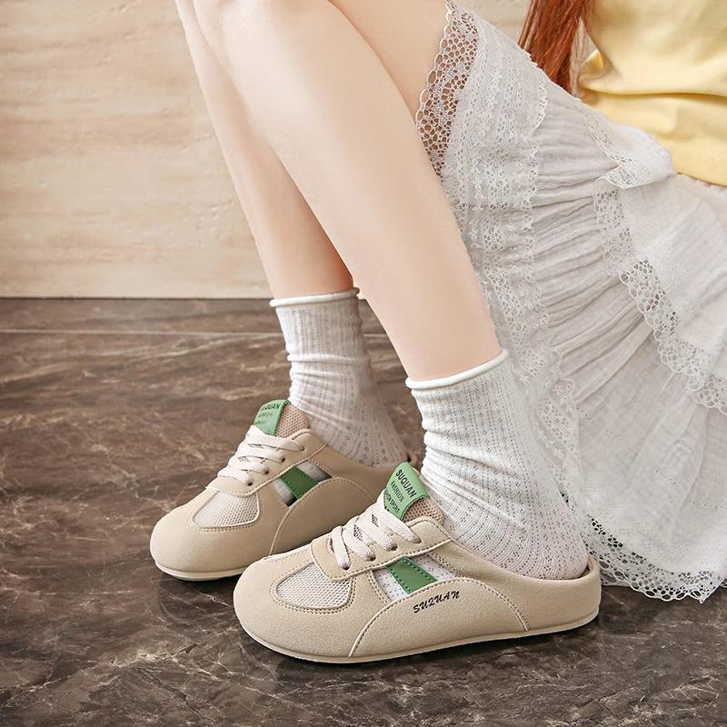 Fashion Ladies Shoes 2025 Brand Closed Toe Women's Slippers Fashion Outdoor Lace-up Mesh New Best Seller Comfortable Casual Shoeszapatos