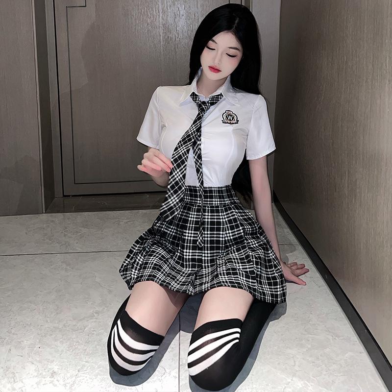 Rain Love Xin School Uniform Cosplay: Plaid Tie and Pure Style Korean-Japanese Student Outfit