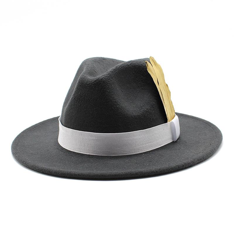 Men'S And Women'S Big Eaves Hat Tweed Jazz Hat British Top Hat