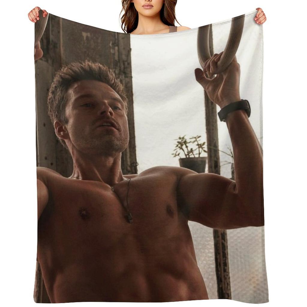 Sebastian Stan Throw Blanket Winter beds Extra Large Throw cosplay anime warm winter Blankets
